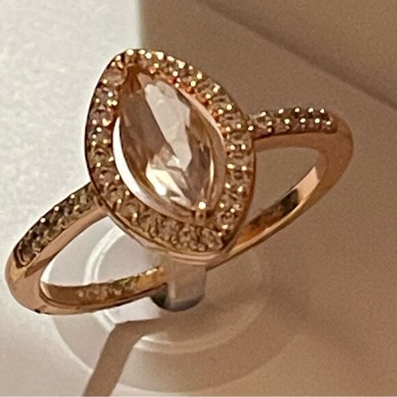 New in box CHARTER CLUB marquis Cut rose gold plated cubic zirconia Ring - Picture 1 of 7